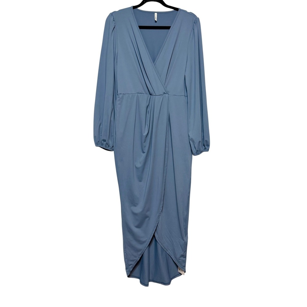 NWT Halara Soft Girl Minamilst Office Siren Midi Dress Women Size L Coastal Chic